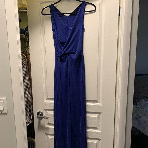 BCBG Royal Blue Maxi Dress with slit - Picture 8 of 9